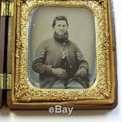 Civil War Soldier 1/6 Plate Ambrotype Thermoplastic Case