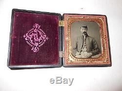 Civil War Soldier 1/6 Plate Ambrotype & Thermoplastic Case