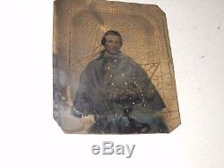 Civil War Soldier 1/6 Plate Tintype Full Case