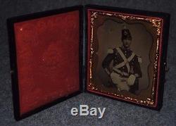 Civil War Soldier 1/6 Plate Tintype Thermoplastic Case & Mat #H