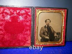 Civil War Soldier 1/6th size Tintype of man with Kepi on table
