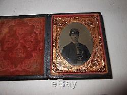 Civil War Soldier 1/9 Plate Tintype (4) Full Case
