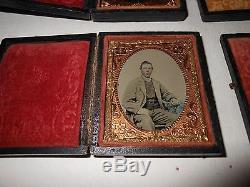 Civil War Soldier 1/9 Plate Tintype (6) Full Case