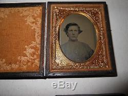Civil War Soldier 1/9 Plate Tintype (6) Full Case