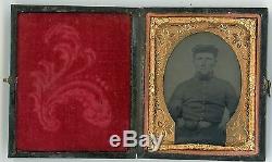 Civil War Soldier, 101 on Cap Box, Revolver in Hand, US Buckle, Ninth-Plate Tin