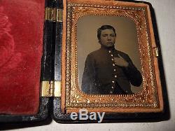 Civil War Soldier (3) 1/9 Plate Ambrotype Thermoplastic Case