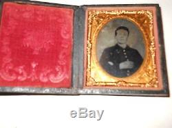 Civil War Soldier (4) 1/9 Plate Tintype & Full Case