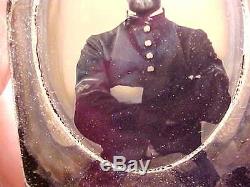 Civil War Soldier AMBROTYPE Photograph MEDICAL SERVICES withCaduceus Arm Band RARE
