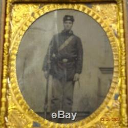 Civil War Soldier (Armed) 1/6 Plate Tintype Case