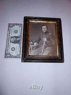 Civil War Soldier CDV 1/2 plate size image / wall frame