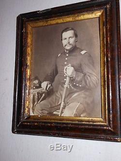 Civil War Soldier CDV 1/2 plate size image / wall frame