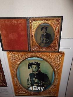 Civil War Soldier (Cavalryman) 1/6 Plate Tintype & Full Case