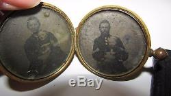 Civil War Soldier Diary Michigan 12th Regiment Co B Family Tintype Pin or Badge