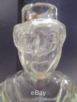 Civil War Soldier Figural French Bottle c1910 with hat/kepi lid 13 3/4