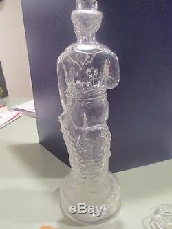 Civil War Soldier Figural French Bottle c1910 with hat/kepi lid 13 3/4