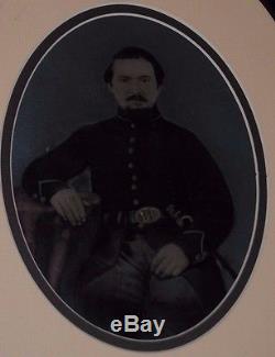 Civil War Soldier Full Plate Tintype Framed/Matted