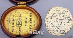 Civil War Soldier Image with Inscriptions in Small Oval Union Case