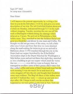 Civil War Soldier Letter A Jones 19th CT Camp near Alexandria Sept 23, 1862
