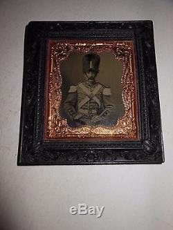 Civil War Soldier / Militia 1/6 Plate Tintype Thermoplastic Hanging Frame