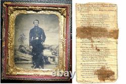 Civil War Soldier Photo Tintype Memorabilia withObit