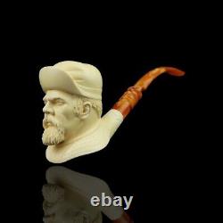 Civil War Soldier Pipe By Kenan Block Meerschaum-NEW Handmade With Case#1568