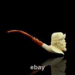 Civil War Soldier Pipe By Kenan Block Meerschaum-NEW Handmade With Case#1568