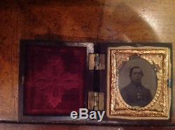 Civil War Soldier Tintype Gem Size in case