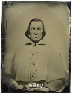 Civil War Soldier Tintype-Half Plate of Federal in Great Coat