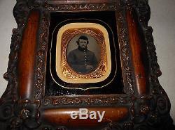 Civil War Soldier Tintype & Nice Wall Frame