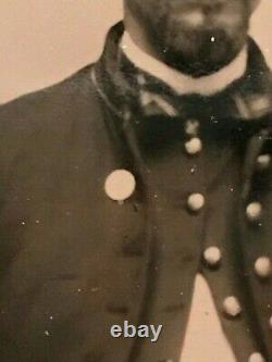Civil War Soldier Tintype with Service Stripes on Coat, Sixth Plate with Case