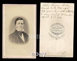 Civil War Soldier Vet John Shannon 14th NY Vols. Killed by Kick From Horse CDV