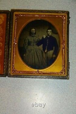 Civil War Soldier & Wife 1/6 Ambrotype Full Case