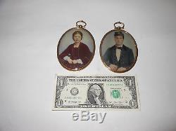 Civil War Soldier & Wife Photographs Oval Brass Frames