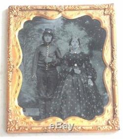 Civil War Soldier and Wife Ambrotype Antique Photographic Image RARE