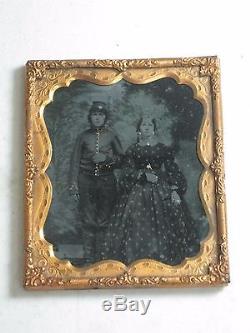 Civil War Soldier and Wife Ambrotype Antique Photographic Image RARE