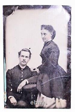 Civil War Soldier and Wife Tin Type