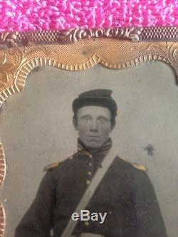 Civil War Soldier withSword UNION Tintype Identified KURTZ WV OH PA Genealogy