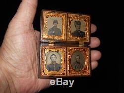 Civil War Soldiers 1/16 Ambrotype Rare Thermoplastic Case