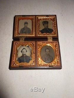 Civil War Soldiers 1/16 Ambrotype Rare Thermoplastic Case