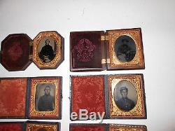 Civil War Soldiers 1/9 Plate Tintype (10) & Full Case