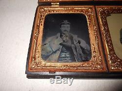 Civil War Soldiers (4) 1/6 Plate Ambrotype Thermoplastic Case