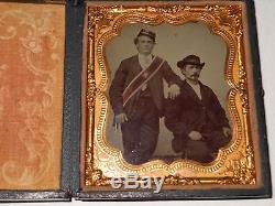 Civil War Soldiers (Confederate) 1/6 Plate Tintype & Full Case