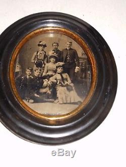 Civil War Soldiers & Women 1/4 Plate Tintype Wood Hanging Frame