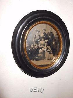 Civil War Soldiers & Women 1/4 Plate Tintype Wood Hanging Frame