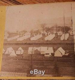 Civil War Stereoview Elmira, New York Prison for Confederate Soldiers Guard Camp
