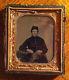 Civil War Tin Type of sitting soldier Condition Very Good Missing front cover