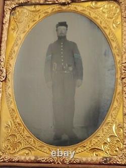 Civil War, Tintype Identified Soldier 34th Reg. Inf. Co. H Decapitated in Battle