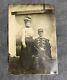 Civil War Tintype Photo Uniformed Soldier Officer With Wife & Sword By Tent Read