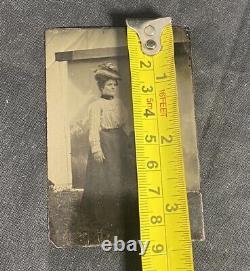 Civil War Tintype Photo Uniformed Soldier Officer With Wife & Sword By Tent Read