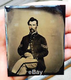 Civil War Tintype Photograph, Union Army Soldier in Nice Period Union Case, nr